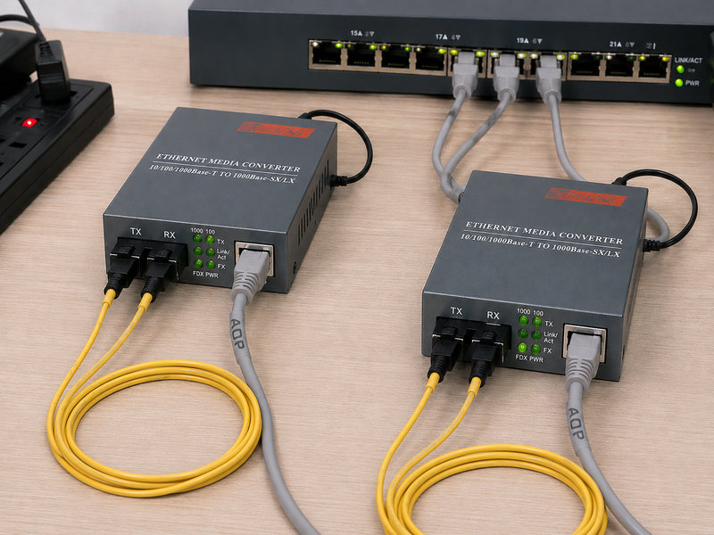 1000Mbps Single-Mode Fibre Optic Ethernet Media Converter – Pair