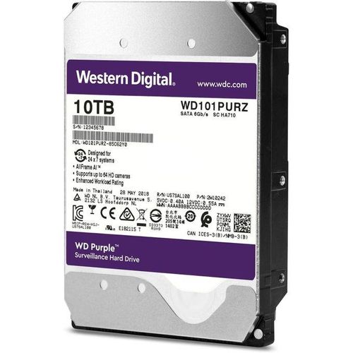 WD Surveillance Purple  SATA III 3.5″ Internal Hard Drive 10TB