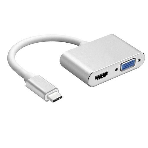 Type C 2-in-1 HDMI + VGA Adapter