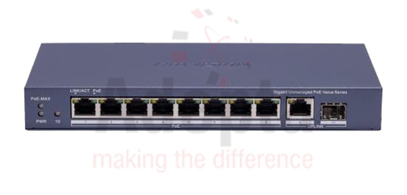 Hikvision DS-3E0510P-E/M(B) – 8-Port Gigabit Unmanaged PoE Switch