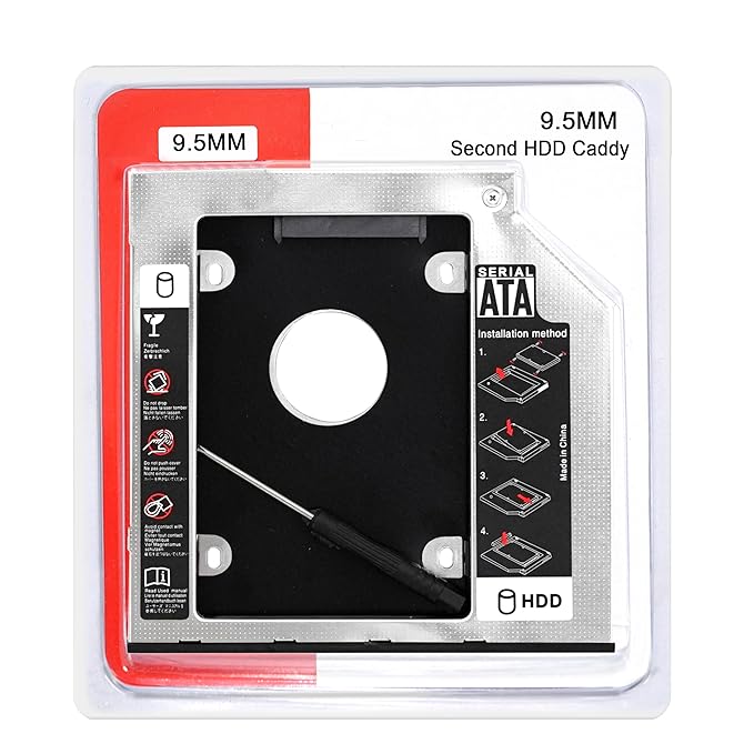 9.5mm Universal Caddy for Laptop, 2.5" SATA HDD/SSD