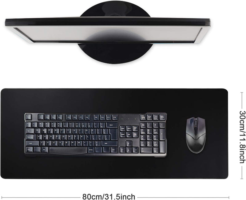 Plain Black Extended Computer Desk Pad  Large Gaming Mouse Pad 300*800*3mm