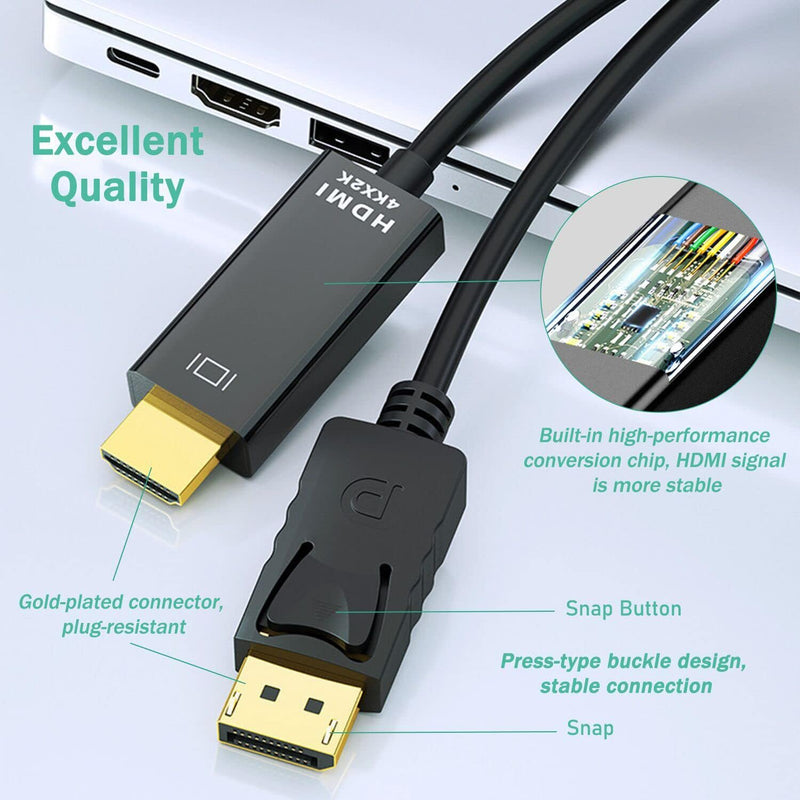 4K DisplayPort to HDMI Cable 1.8M