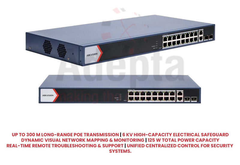 16-Port Gigabit Smart PoE Switch -Hikvision DS-3E1520P-EI/M