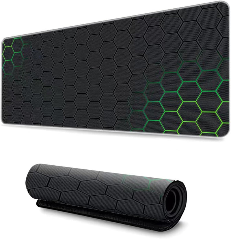 Extended Computer Desk Pad  Large Gaming Mouse Pad 300*800*3mm (Honeycomb Pattern - Green)