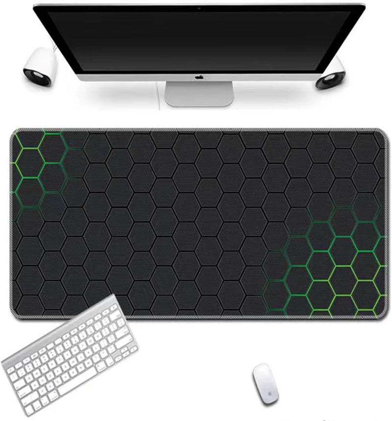 Extended Computer Desk Pad  Large Gaming Mouse Pad 300*800*3mm (Honeycomb Pattern - Green)