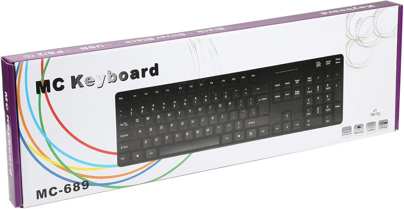 MC-689 Wired Keyboard – USB Full Size Keyboard