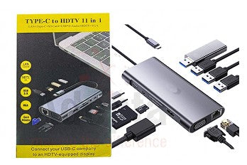 Type-C to HDMI 11-in-1 Adapter – USB-C Multiport Docking Hub