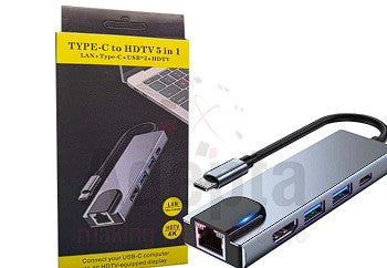 Type-C to HDMI 5-in-1 Adapter – USB-C Multiport Hub