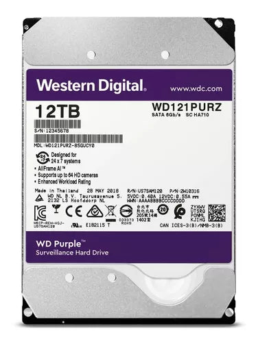 WD Surveillance Purple  SATA III 3.5″ Internal Hard Drive 12TB