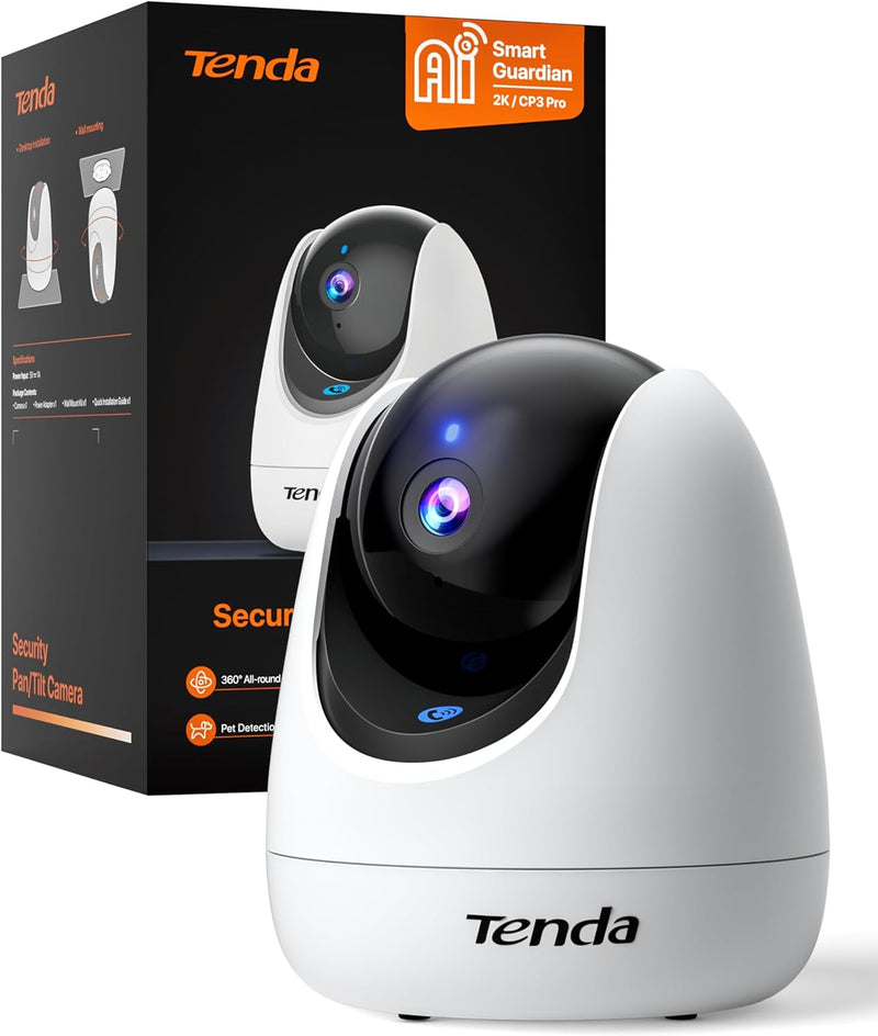 Tenda CP3 Pro 3MP Pan/Tilt Security Camera | 360° Smart Monitoring