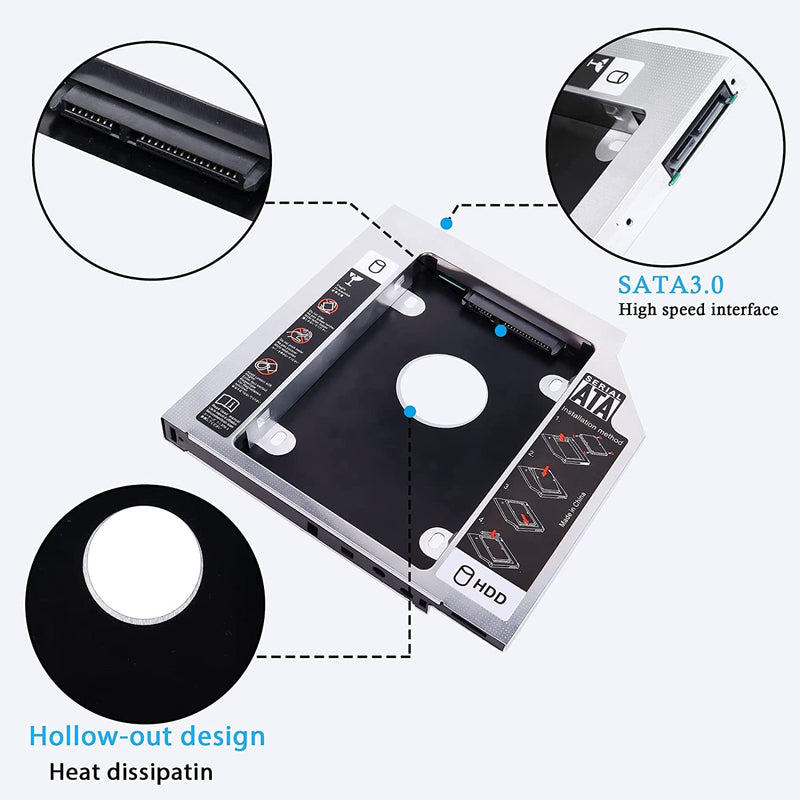 12.7mm Universal Caddy for Laptop, 2.5" SATA HDD/SSD