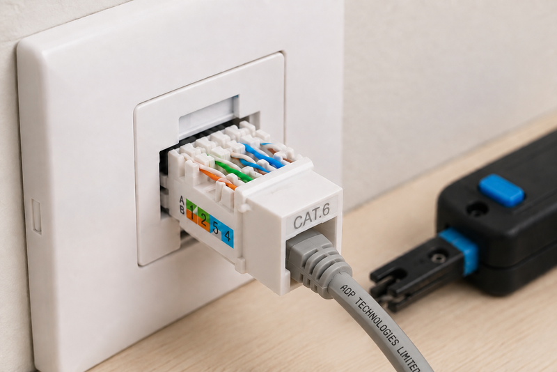 Cat 6 Keystone Module (RJ45 Network Jack) – Tool-Free Ethernet Wall Jack