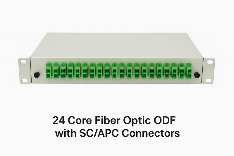 24 Core Fiber Optic ODF with SC/APC connectors — Adepta Technologies