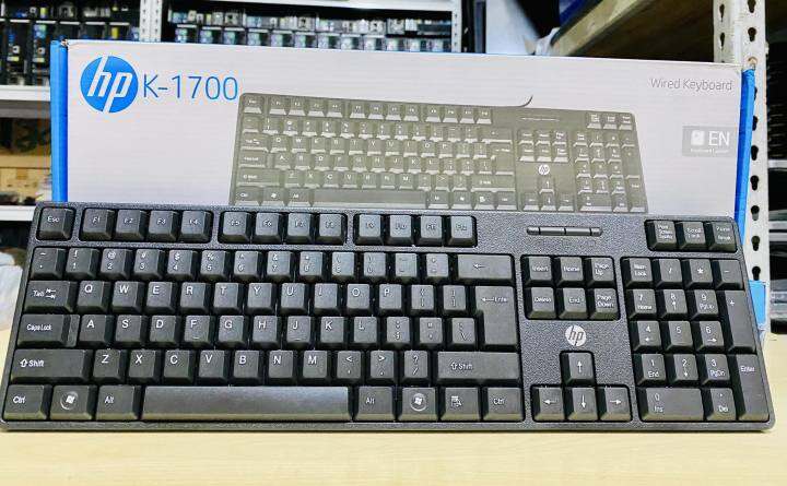 HP K1700 Wired USB Keyboard – Full-Size, Plug & Play