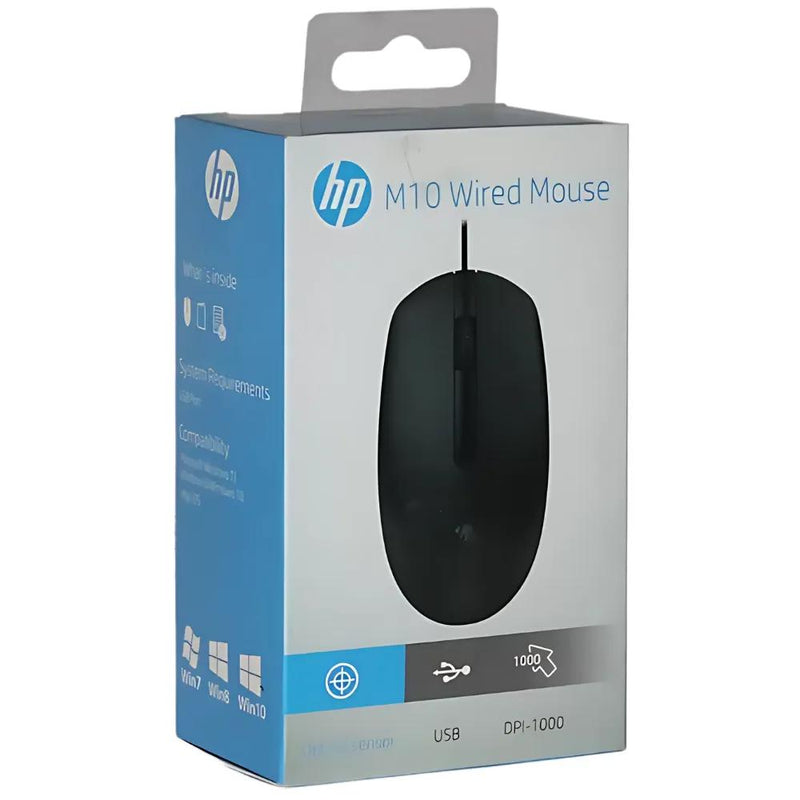 HP M10 Wired Mouse – USB Optical Computer Mouse