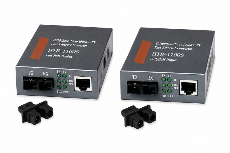 100Mbps Single-Mode Fibre Optic Media Converter – Pair