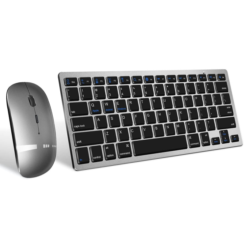 Bluetooth & 2.4GHz Rechargeable Wireless Keyboard & Mouse Combo