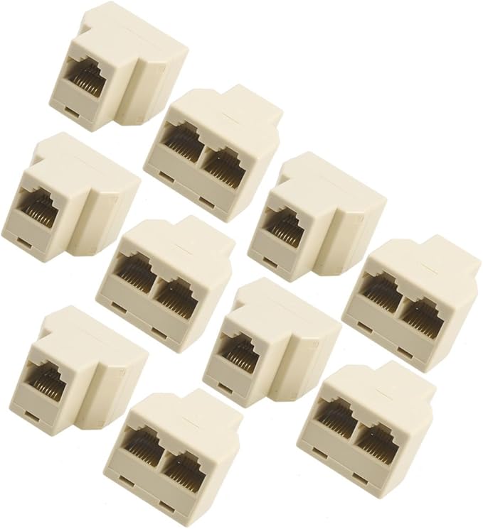 1 To 2 RJ45 Splitter Coupler Double Socket