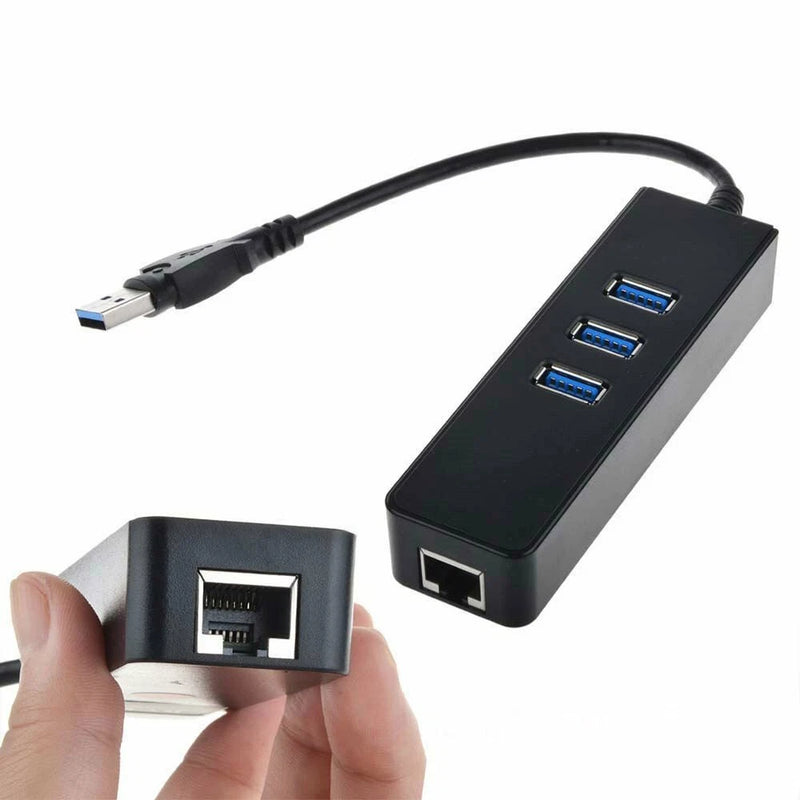 USB 3.0 Hub with Gigabit Ethernet – 3 USB Ports + 1 LAN Port